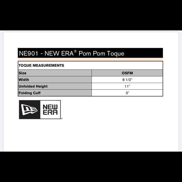 BNWT NEW ERA® POM POM TOQUE. NE901
100% acrylic
1x1 ribbed double layer - Picture 3 of 3